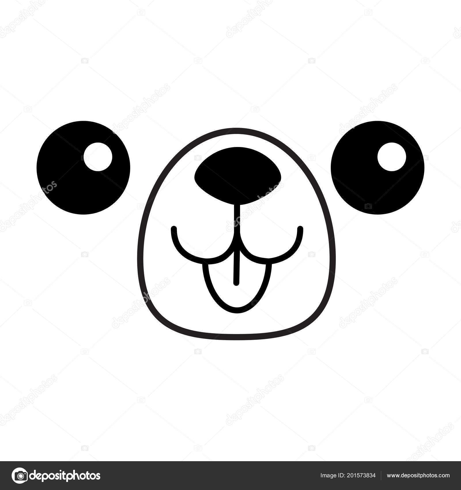 Vetores de Ícone Bonito Do Urso Panda Kawaii Personagem De Desenho Animado  Cara De Cabeça Engraçada Bochechas Corderosa Feliz Dia Dos Namorados Modelo  De Cartão De Felicitações Para Bebés Capa De Caderno