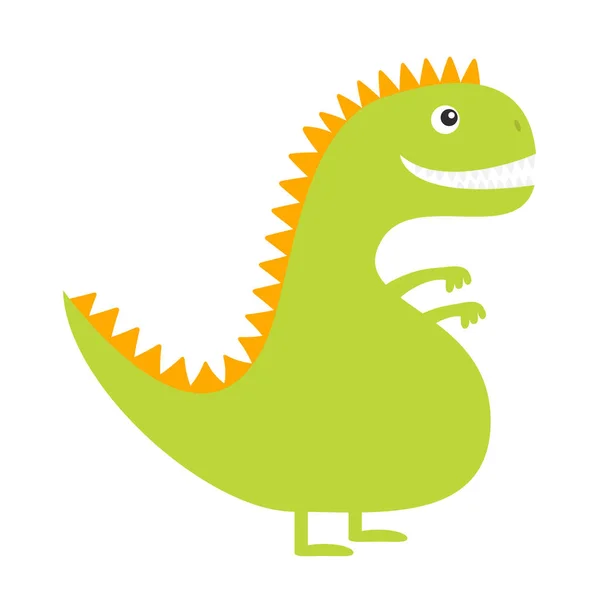 Green Dinosaur Isolated White Background — Stock Vector