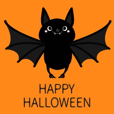 Turuncu arka plan üzerinde uçan yarasa.