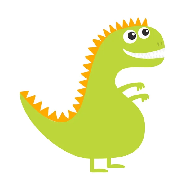 Green Dinosaur Isolated White Background — Stock Vector