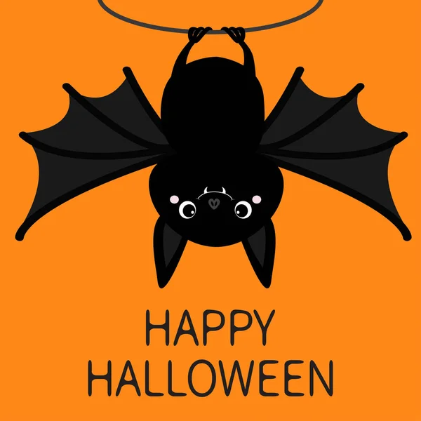 Joyeux Halloween Chauve Souris Accrochés Corde — Image vectorielle