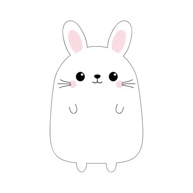 Beyaz arka plan üzerinde izole komik tavşan tavşan