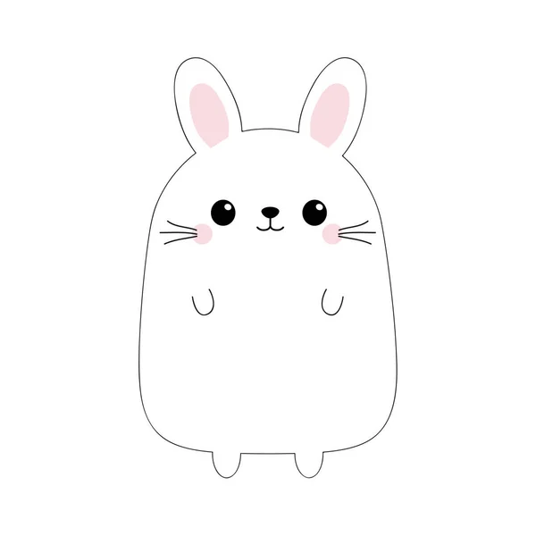 Funny Bunny Rabbit Isolated White Background — Stock Vector