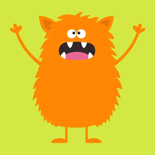 Monstruo Naranja Lindo Icono Feliz Halloween Dibujos Animados Colorido Personaje — Vector de stock