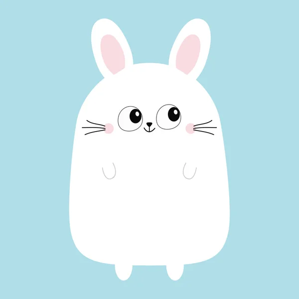Rabbit bunny head face round icon. Cute cartoon kawaii funny baby kids ...