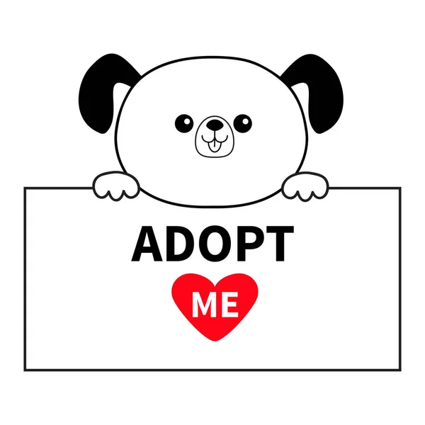Cão Dos Desenhos Animados Fundo Branco Com Letras Adote Pet —  Vetores de Stock