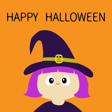 Mutlu Cadılar Bayramı, cadı kız curl şapka giyiyor