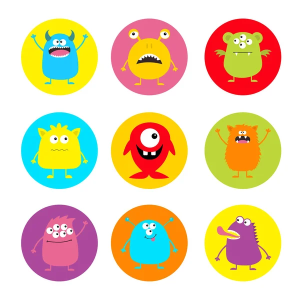 Happy Halloween Cute Monster Icon Set Cartoon Scary Funny Character Stock  Vector by ©worldofvector 214256682
