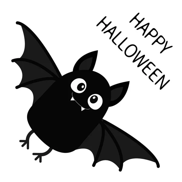 Fröhliches Halloween Fliegender Fledermausvampir Niedliche Cartoon Babyfigur Mit Großem Offenen — Stockvektor