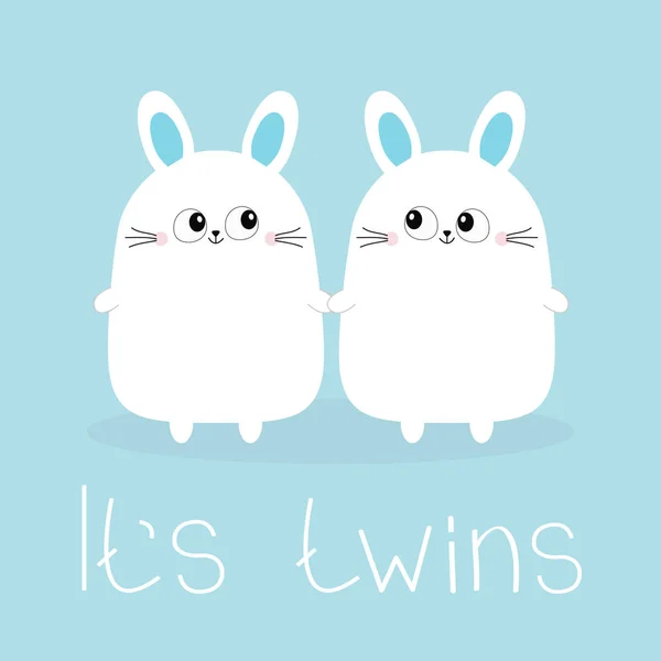 Ses Jumeaux Deux Garçons Mignon Lapin Jumeau Lapin Mis Tenant — Image vectorielle