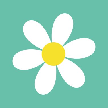 Papatya papatya. Sevimli çiçek bitki koleksiyonu. Beyaz papatya simgesi. Aşk kartı. Büyüyen kavramı. Düz tasarım. İzole. Yeşil arka plan. Vektör çizim