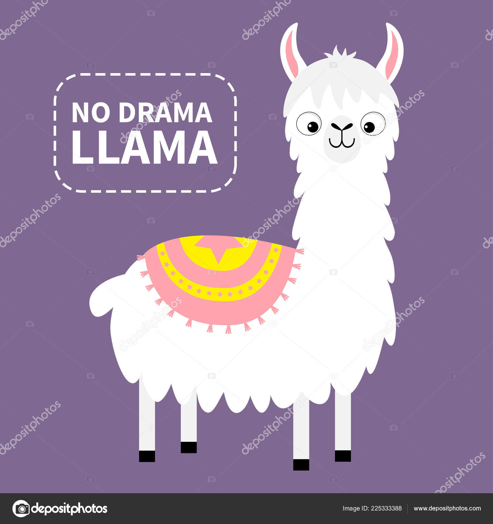 Drama Llama Alpaca Animal Cute Cartoon Funny Kawaii Character Childish  Stock Vector Image by ©worldofvector #225333388