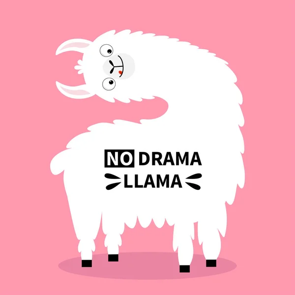 Llama Alpaca Virando Cabeça Cara Língua Não Drama Bonito Desenho —  Vetores de Stock