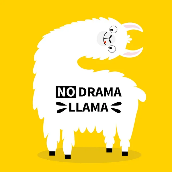 Nada Drama Llama Alpaca Virar Cara Língua Cabeça Bonito Desenho — Vetor de Stock