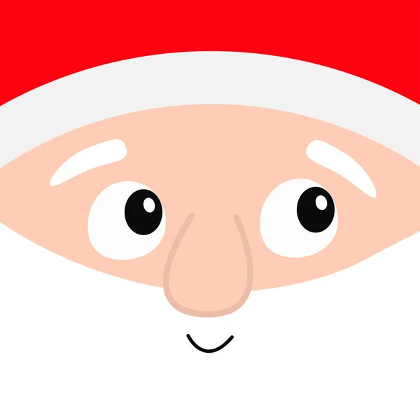 Babbo Natale Grande Faccia Quadrata Testa Buon Natale Ciao Barba — Vettoriale Stock