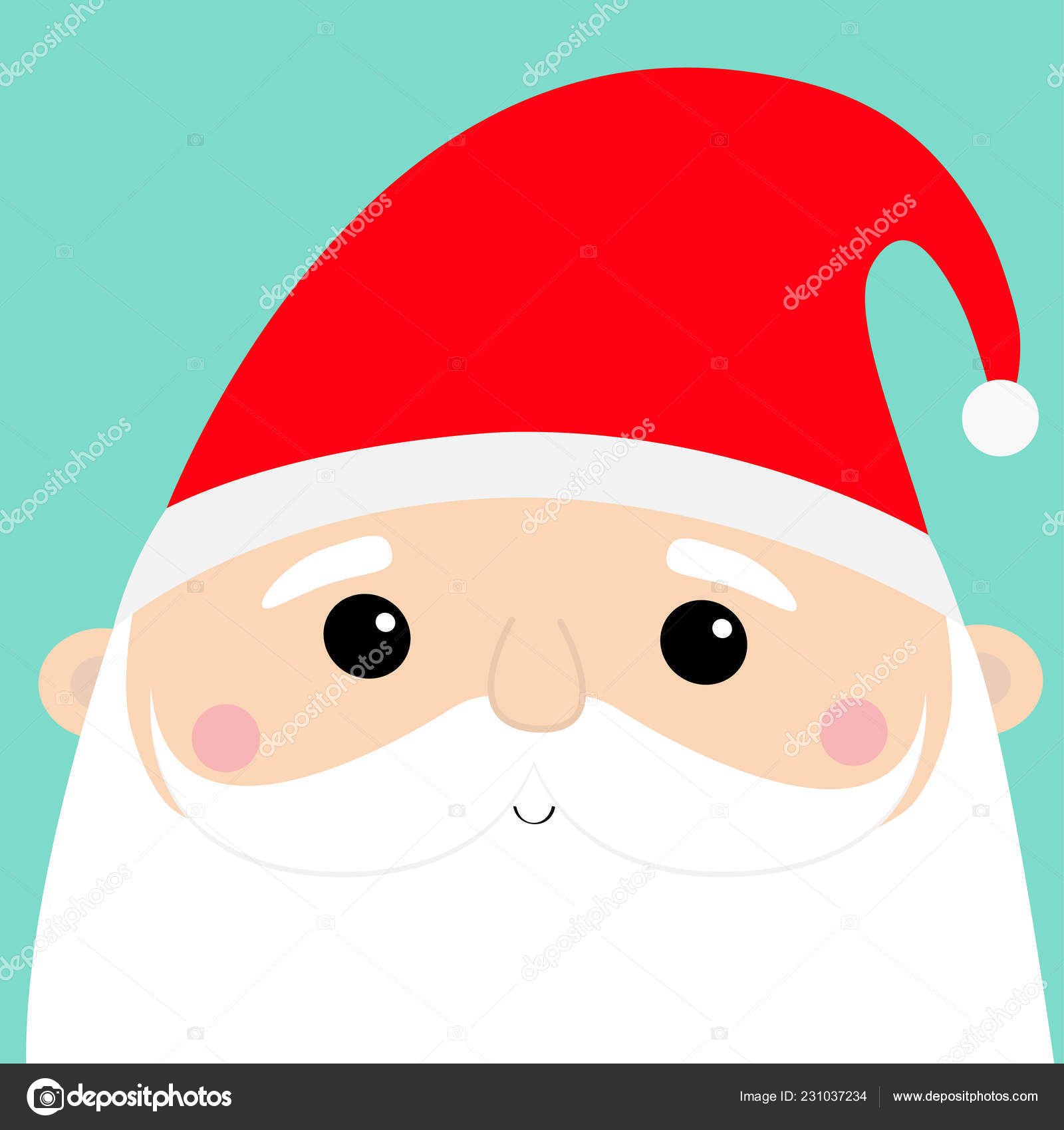 Santa Claus Face Head Icon Set Merry Christmas New Year Stock Vector Image  by ©worldofvector #231037234