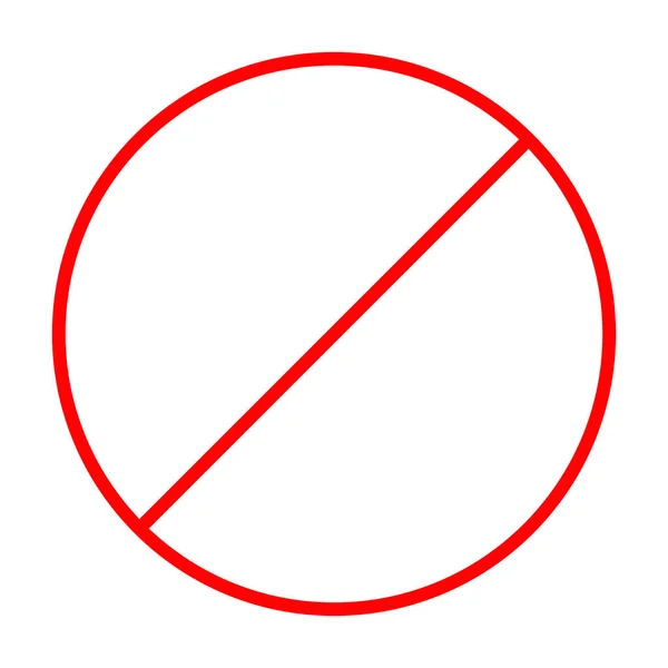 Запрет Символа Красный Круглый Предупреждающий Знак Плоский Дизайн Шаблон Белый — стоковый вектор