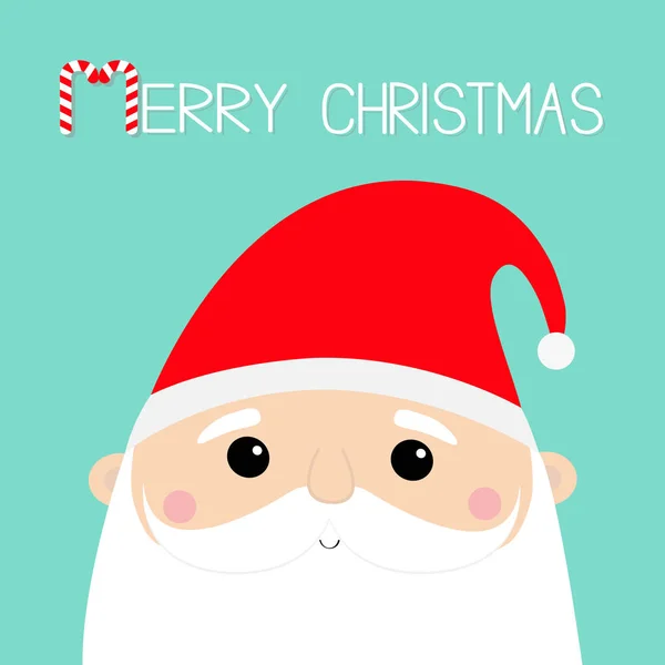 Счастливого Рождества Набор Иконок Лица Санта Клауса Новый Год Красная — стоковый вектор
