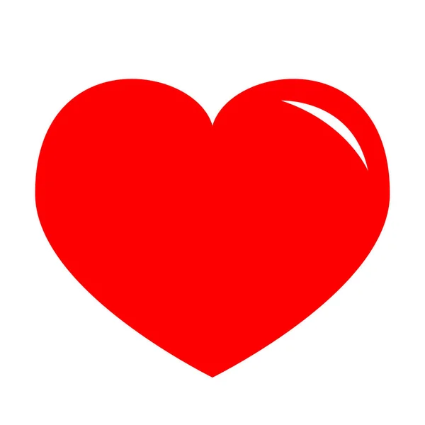 Κόκκινη Καρδιά Λαμπρό Εικονίδιο Ευτυχισμένη Ημέρα Του Αγίου Βαλεντίνου Σημάδι — Διανυσματικό Αρχείο