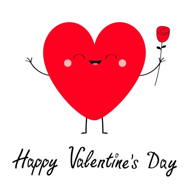 Feliz Dia Dos Namorados Símbolo Sinal Ícone Vermelho Coração Bonito — Vetor de Stock
