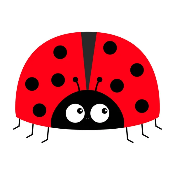 Lady bug biedronka owad ikona drukowania. Miłość z życzeniami. Słodkie śmieszne dziecko kawaii kreskówka. Happy Valentines Day. Płaska konstrukcja. Białe tło. — Wektor stockowy