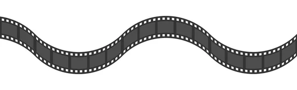 Filmstreifenband. wellenförmiges Band. Gestaltungselement. weißer Hintergrund. Filmkino-Symbolvorlage. Vereinzelt. flache Bauweise. — Stockvektor