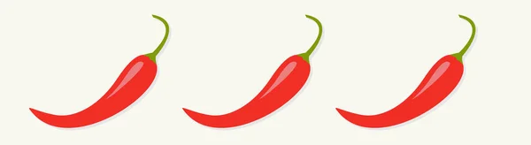 Hot Red Chili Jalapeño Pepper Icon set line. Aislado. Fondo blanco. Elemento de decoración fronteriza. Diseño plano . — Archivo Imágenes Vectoriales