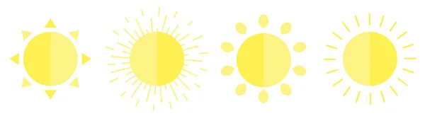 Sonnenscheinende Symbollinie. niedlichen Cartoon lustige Dekoration Element. Hallo Sommer. Babykollektion. flache Bauweise. weißer Hintergrund. isoliert. — Stockvektor