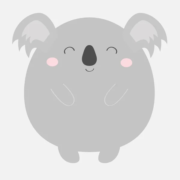 Ours Koala icône ronde. Tête d'animal Kawaii. Mignon personnage de dessin animé. Bébé drôle avec les yeux, le nez, les oreilles. Empreinte enfants. Carte de voeux d'amour. Design plat. Fond blanc. Isolé . — Image vectorielle