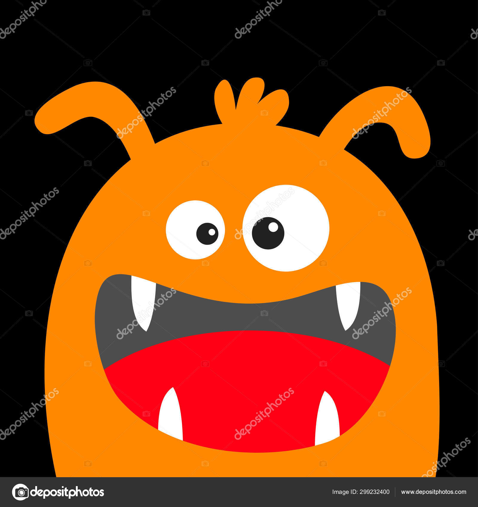 Feliz Dia Das Bruxas Cabeça Monstro Boo Assustador Grito Emoção
