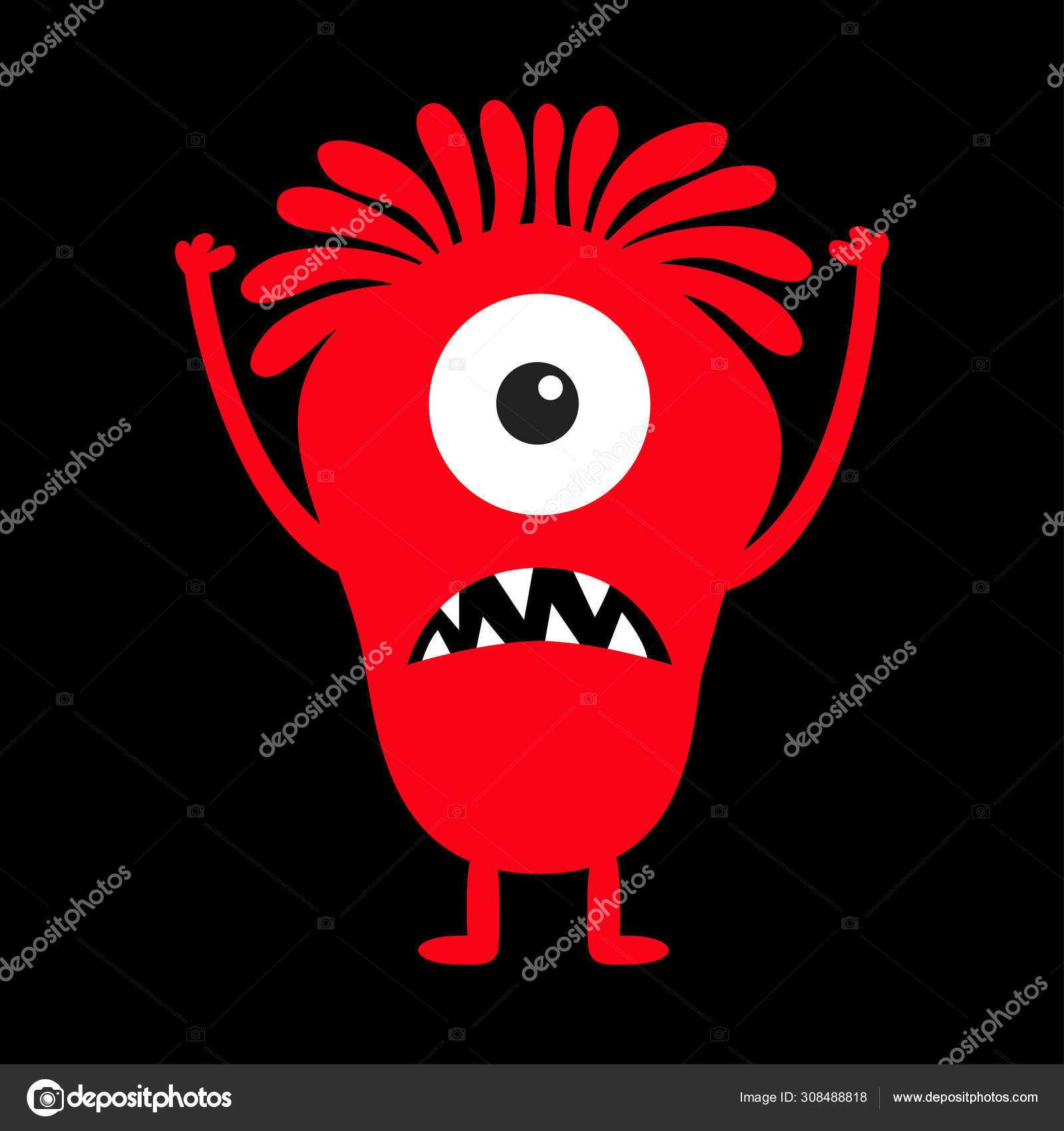 Vetores de Ícone De Cabeça De Monstro Cara Assustadora Olhos Ouvidos Dentes  De Fang Bonito Dos Desenhos Animados Boo Personagem Assustador Silhueta De  Azul Bebê Engraçado Kawaii Feliz Dia Das Bruxas Projeto