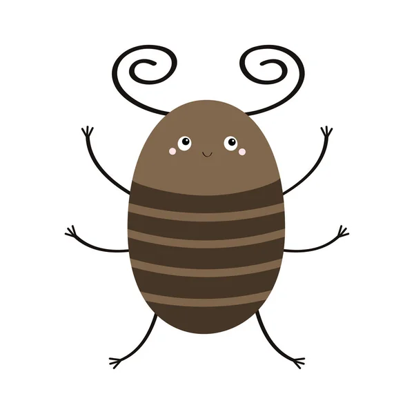 Bug Beetle ikona. Ładny owad z klaksonu. Kreskówka Kawaii zabawny charakter. Płaska konstrukcja. Białe tło. Izolowane. — Wektor stockowy