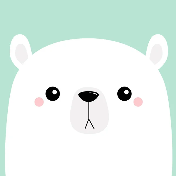 Polar White Bear Cub Sad Face Merry Christmas Happy New — Stock Vector