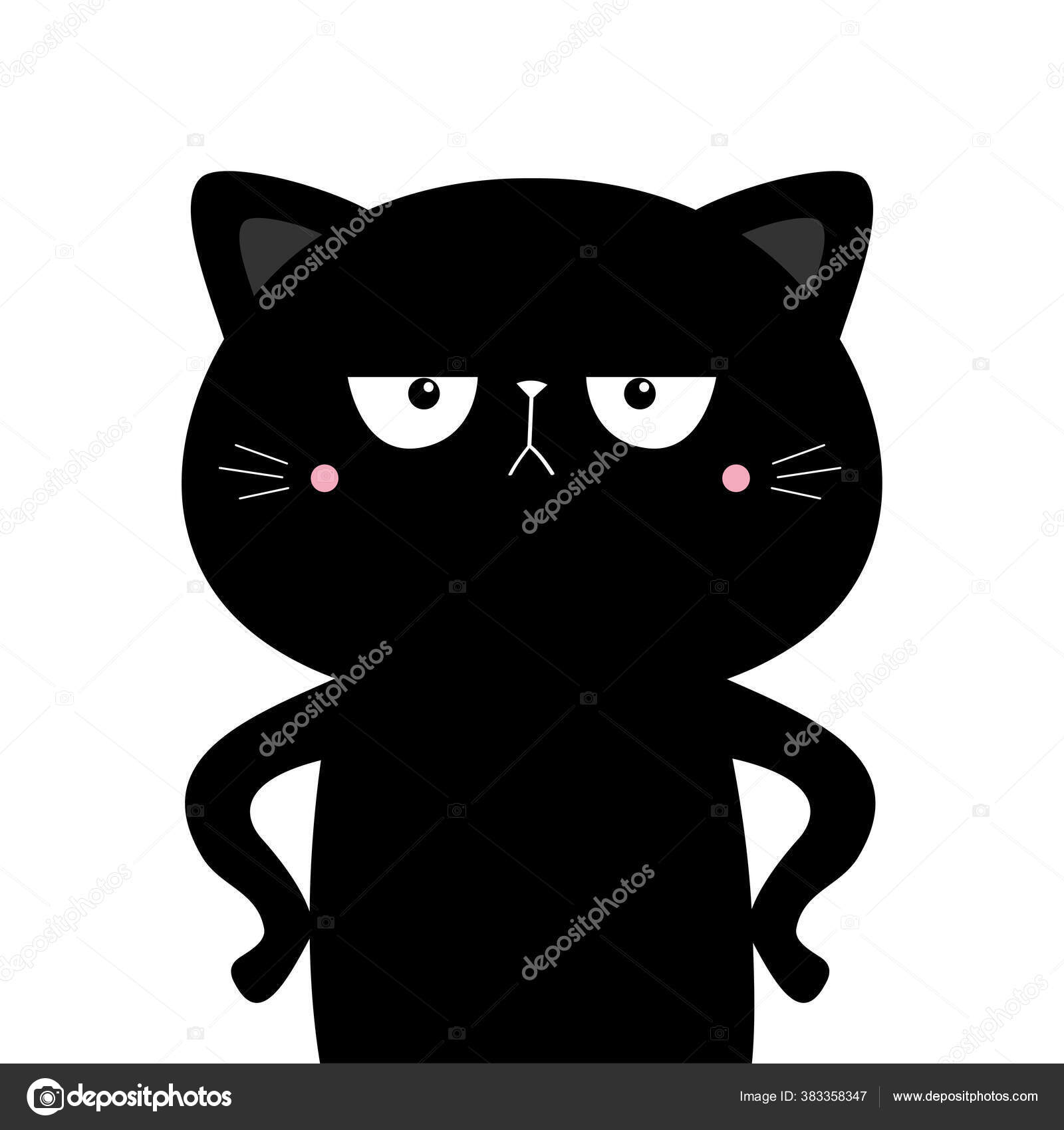 funny black cat icon vector illustration design Stock Vector Image