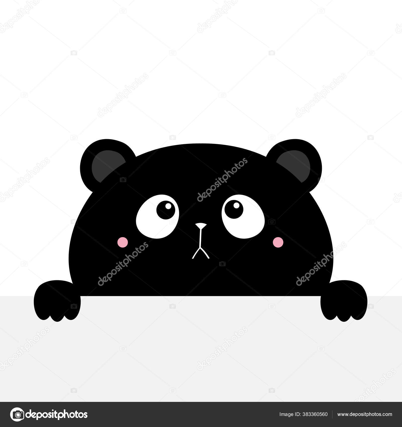 Gato preto dos desenhos animados/panda animal imprimir engraçado t