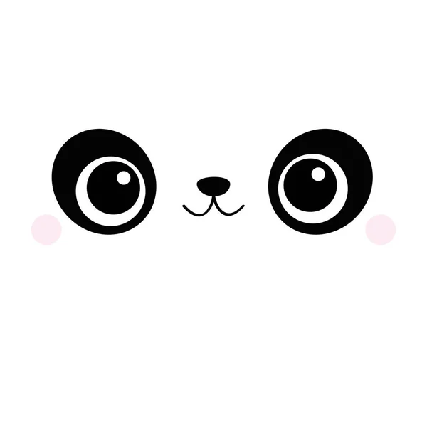 Panda Face Carré Icône Tête Dessin Animé Drôle Personnage Bébé — Image vectorielle