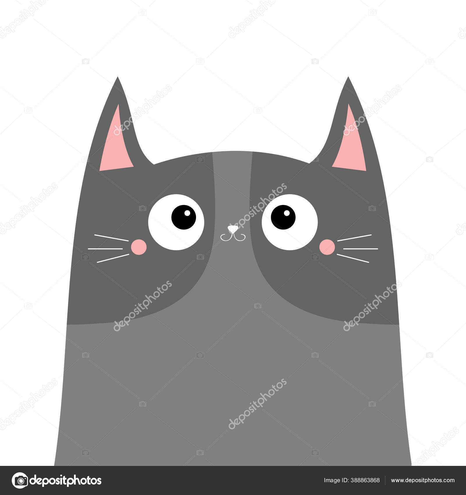 Gato Cinzento Dos Desenhos Animados Gato Animais Dos Desenhos