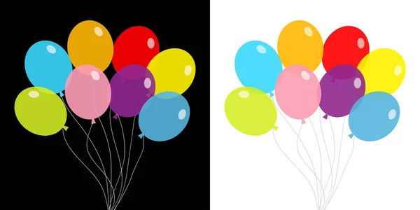 Ballon Klaar Een Stel Ballonnen Kleurrijk Transparant Helium Speeltje Rijgdraad — Stockvector