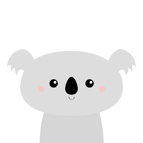 Niedlicher Koalabär Kawaii Zeichentrickfigur Lustiges Kopfgesicht Pinkfarbene Wangen Alles Gute — Stockvektor