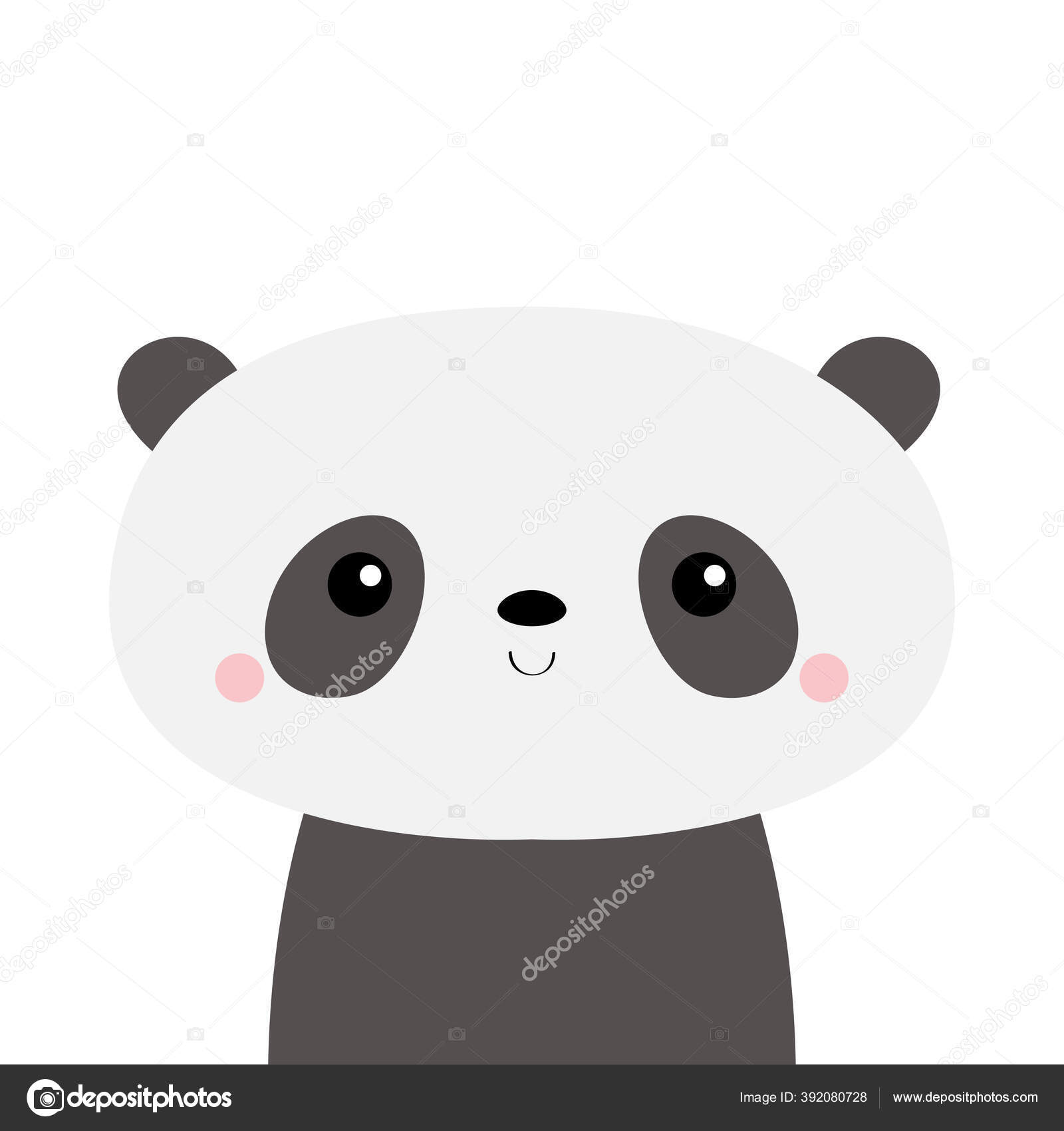 Urso panda bonito - preto & branco kawaii desenho animado cara de bicho  t-shirt