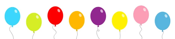 Ballon Set Line Banner Een Stel Ballonnen Kleurrijk Transparant Helium — Stockvector