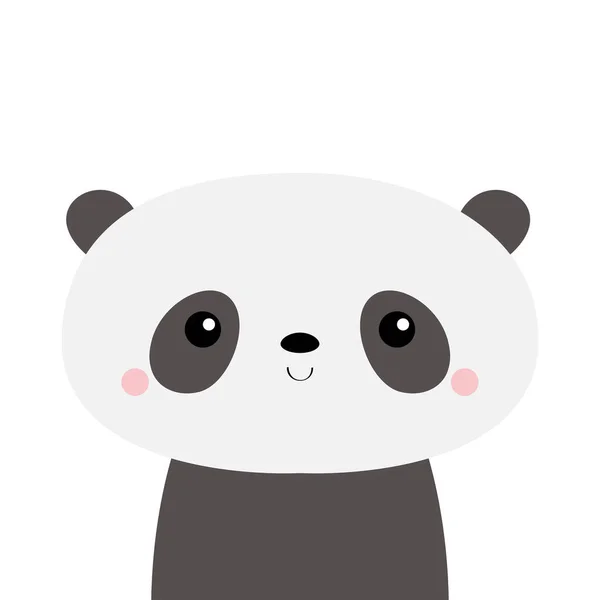 Bonito Oso Panda Personaje Dibujos Animados Kawaii Cara Graciosa Mejillas — Archivo Imágenes Vectoriales