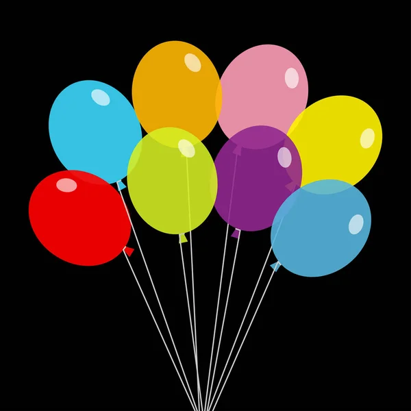 Montón Globos Juego Globos Juguete Helio Transparente Colorido Hilo Hilo — Archivo Imágenes Vectoriales