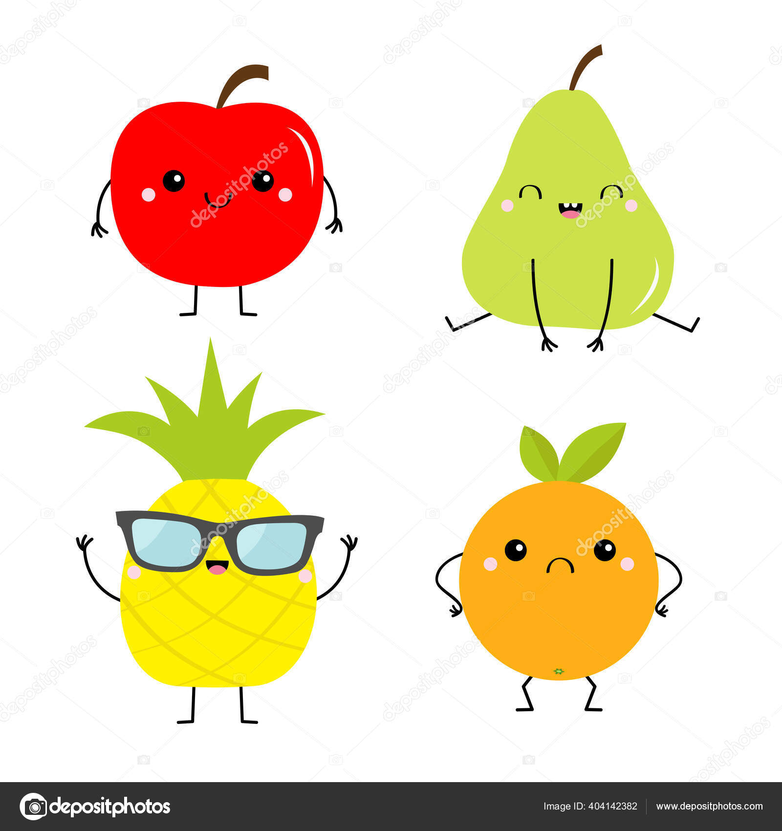 Ilustração vetorial personagem de fruta morango com óculos de sol