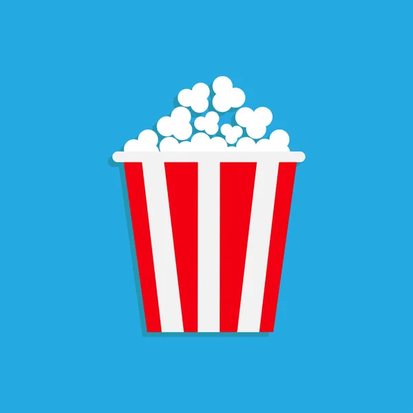 Icono Palomitas Icono Noche Cine Caja Tiras Roja Blanca Gran — Vector de stock