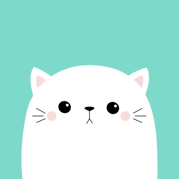 Cute Cat Face Head Funny Baby Sad Kitty Kawaii Animal — Stock Vector