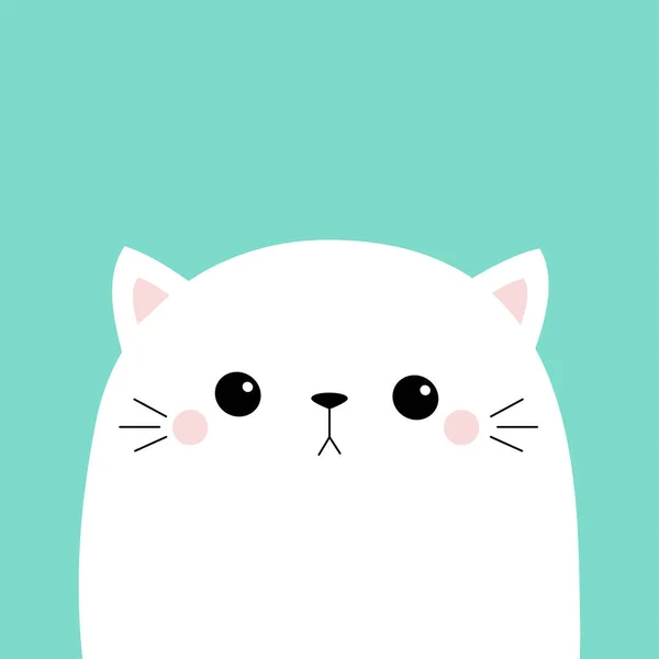 Cabeza Linda Cara Gato Bebé Divertido Gatito Triste Animal Kawaii — Vector de stock