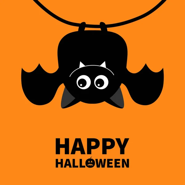 Feliz Halloween Lindo Murciélago Caricatura Kawaii Personaje Divertido Bebé Con — Vector de stock