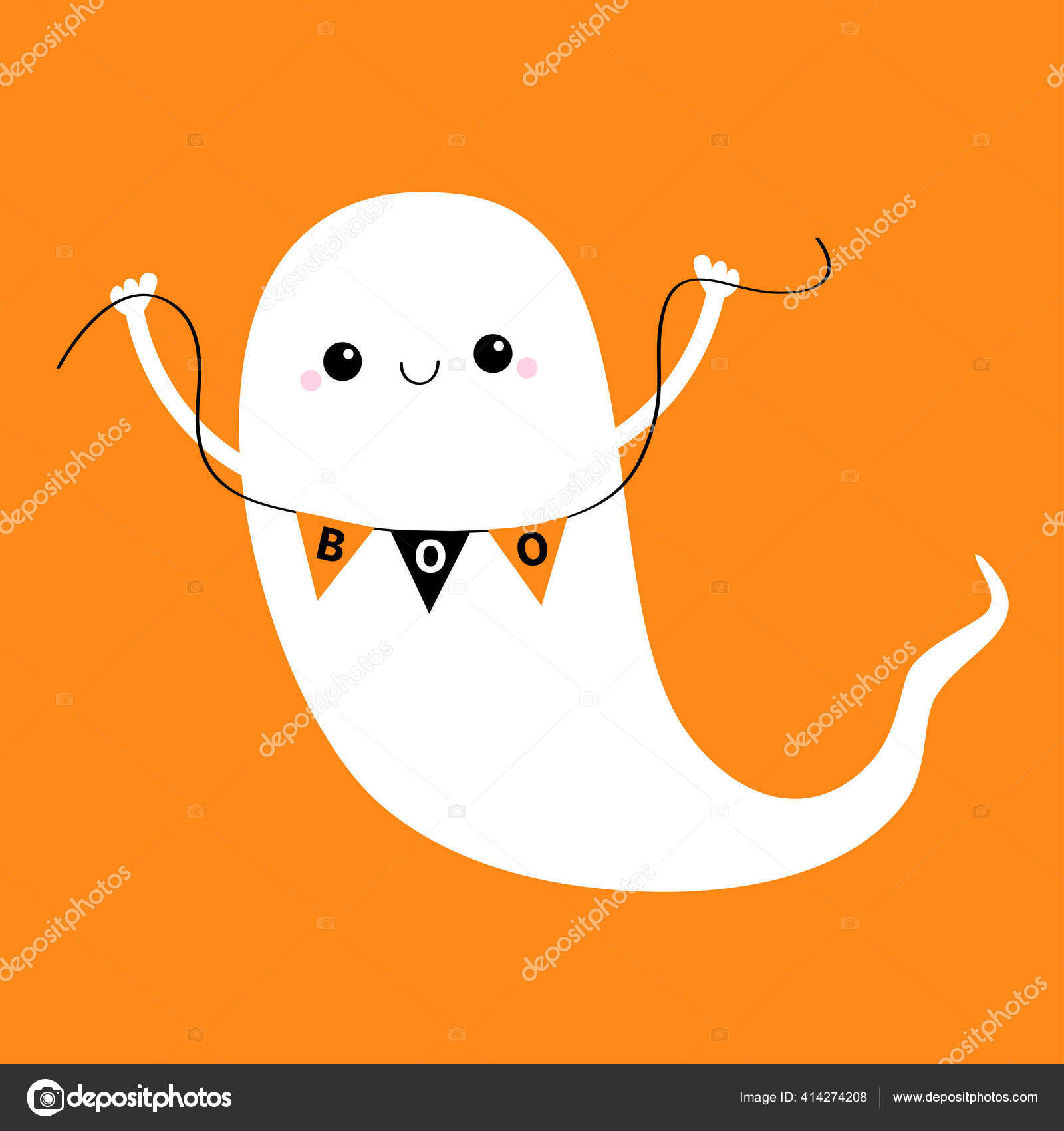 Um desenho animado de um fantasma com uma cara assustadora.