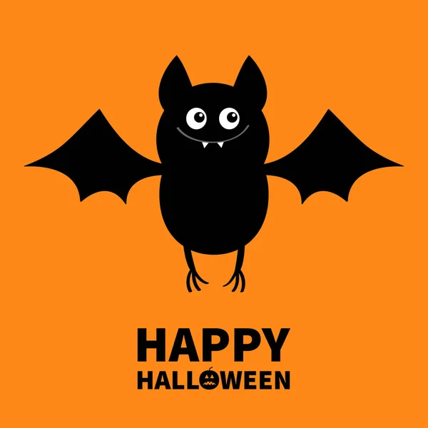 Feliz Halloween Corta Bate Animal Volador Caricatura Kawaii Divertido Bebé — Vector de stock